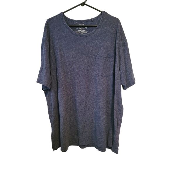 Lucky Brand Men's Blue Linen Blend Pocket Tee T-Shirt Size 3X - Picture 1 of 6
